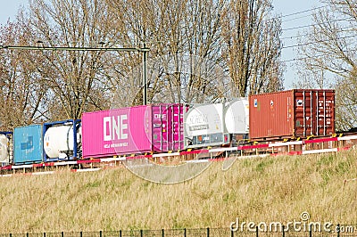 Part of a large freight train Editorial Stock Photo