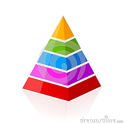 5 part layered pyramid Vector Illustration