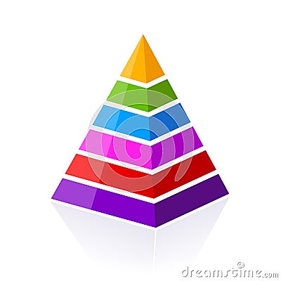 6 part layered pyramid Vector Illustration