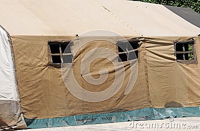 Part of a military tent Stock Photo