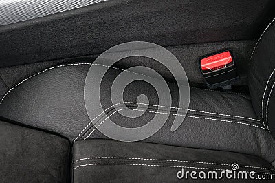 Part of modern car leather seat. Stock Photo