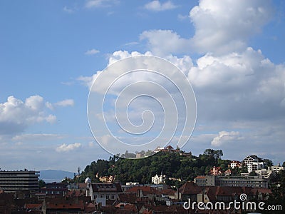 Part of old center of Brasov tourist mountain city in Romania Stock Photo