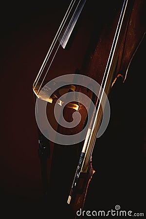 Old Wooden Cello Stock Photo