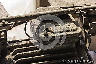 Part of the old rusty Soviet electric motor Stock Photo