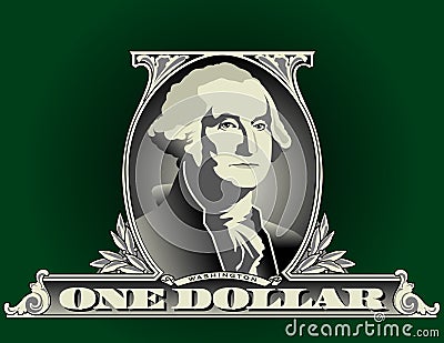 Part of one US dollar Vector Illustration