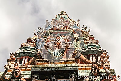 Royal Temple roof decoration at Matale, Sri Lanka Stock Photo