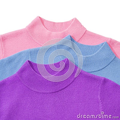 Part of pile of three sweaters Stock Photo