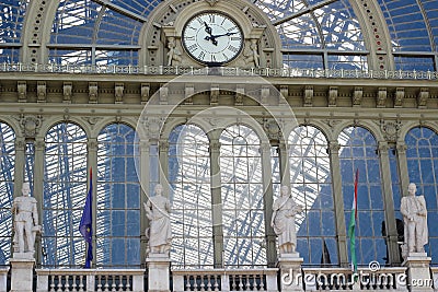 Railway station in Hungary, detail architecture, Stock Photo