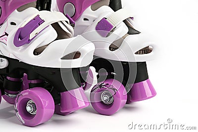 Part of roller skates on a white background Stock Photo