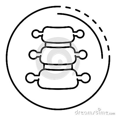 Part of spine icon, outline style Vector Illustration