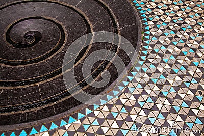 Part of abstract spiral fountain in Germany. Editorial Stock Photo