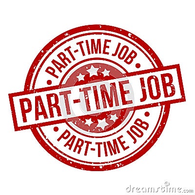 Part-time job round red grunge stamp badge Stock Photo