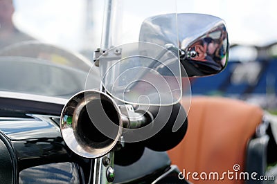 Part of vintage sport car. Stock Photo