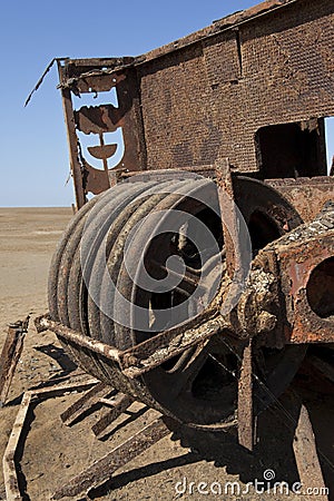 Wreckage of an oil drilling platform - Skeleton Coast - Namibia Stock Photo