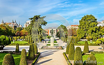 Parterre garden in Buen Retiro Park - Madrid, Spain Stock Photo