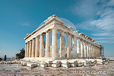 Parthenon on the Acropolis of Athens, Greece Editorial Stock Photo