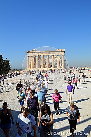 Parthenon and Acropolis of Ðthens, Greece Editorial Stock Photo