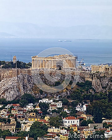 Parthenon on Athenian Acropolis, Greece Stock Photo