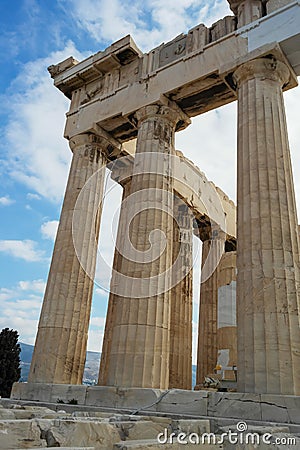 Parthenon columns closeup details Stock Photo