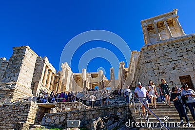 Parthenon, the famous ancient temple on the Acropolis of Athens, Greece Editorial Stock Photo