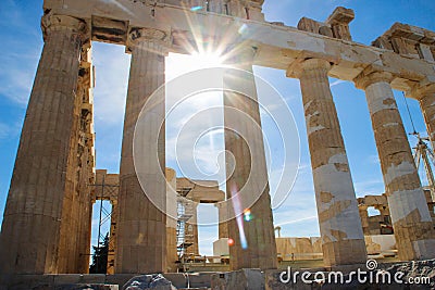 Parthenon famous ancient temple in Athens Editorial Stock Photo