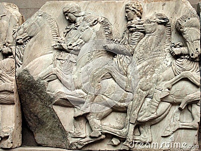 Parthenon Frieze, Elgin Marbles Editorial Stock Photo