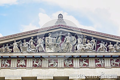 Parthenon Replica Architecture Detail Stock Photo