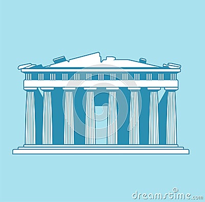 Parthenon temple - Greece | World famous buildings vector illustration Vector Illustration