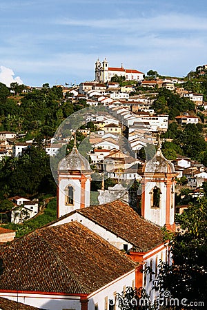 From church to church in Ouro Preto Stock Photo