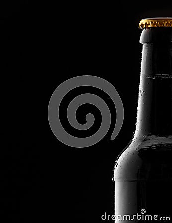 Partial cold beer with condensation as a border Stock Photo