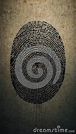 Partial fingerprint on dark background. Minimal abstract rime or mystery concept. Cybersecurity idea. Stock Photo