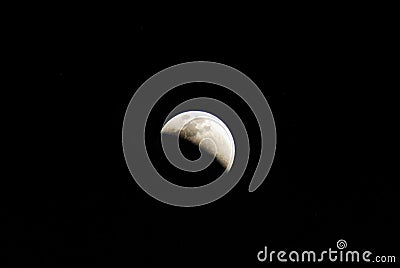 Partial Lunar Eclipse Stock Photo