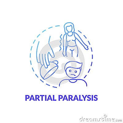 Partial paralysis blue gradient concept icon Vector Illustration