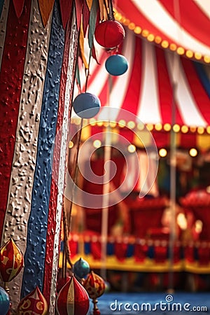 partial view of a circus tent with focus on details Stock Photo