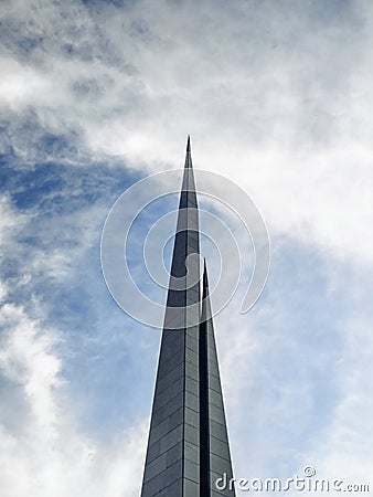 partial view of obelisk at Armenian Genocide memorial complex Tsitsernakaberd, Editorial Stock Photo