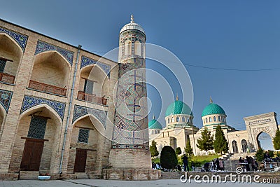 Partial view of the portal. Kukeldash Madrasah. Tashkent. Uzbekistan Editorial Stock Photo