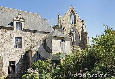 Partial view of the ruins of the Abbey of Beauport in the French commune of Paimpol. Stock Photo