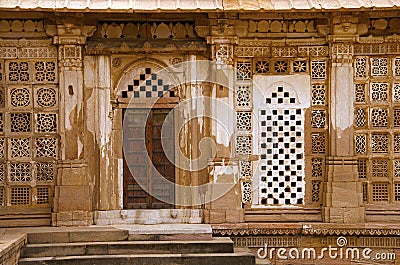 Partial view of Sarkhej Roza, mosque and tomb complex. Makarba, Ahmedabad, Gujarat Stock Photo
