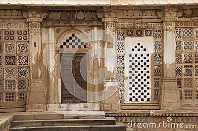 Partial view of Sarkhej Roza, mosque and tomb complex. Makarba, Ahmedabad, Gujarat, India Stock Photo