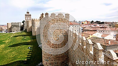Partial view of the walls of Avila Spain Stock Photo