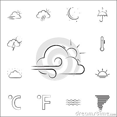 partial-wind sign with the sun icon. Weather icons universal set for web and mobile Stock Photo