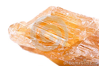 Partially crystallized golden Scapolite from Nigeria Stock Photo