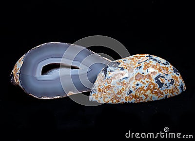 Partially polished blue lace agate geode Stock Photo