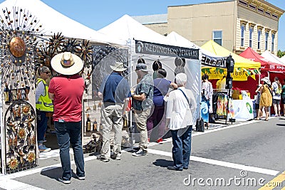 Participants at the annual Art and Wine festival in Alameda, CA Editorial Stock Photo