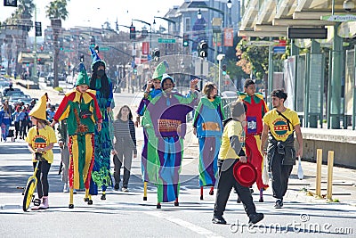 Participants in the Black History Month Parade in San Francisco, CA Editorial Stock Photo