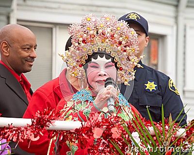Participants in the first annual Lunar New Year Parade in Oakland Editorial Stock Photo