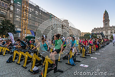 Participants Porto Are In Good Form. This program takes sport to the street, providing sports animation Editorial Stock Photo