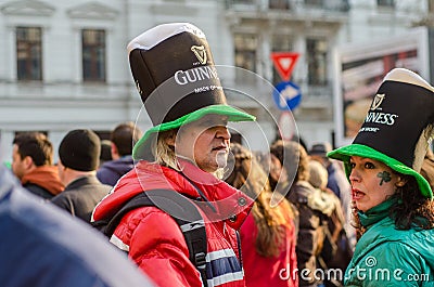 Participants at Saint Patrick parade Editorial Stock Photo