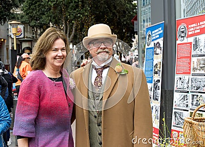 Participants at the 150th Anniversary of the first Cable Car Ride in San Francisco Editorial Stock Photo