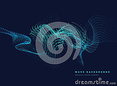 Particle curved wave Vector Illustration